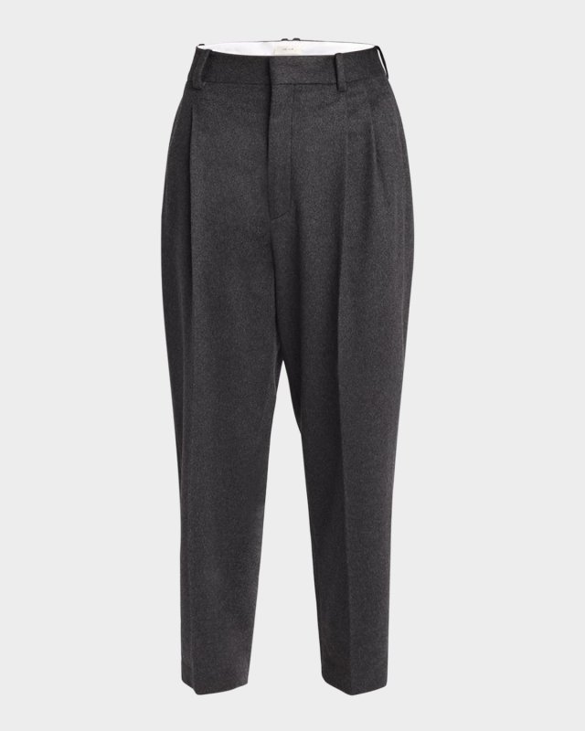 Richelle Tapered Leg Pleated Cashmere Pants